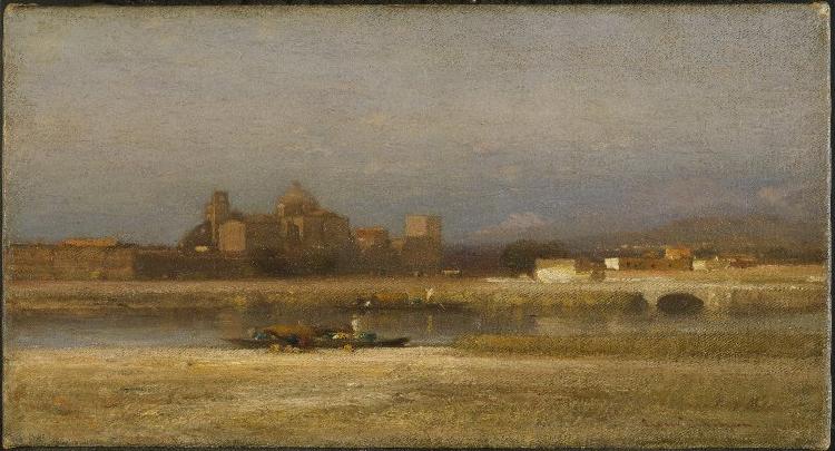 Samuel Colman On the Viga Outskirts of the City of Mexico oil painting image